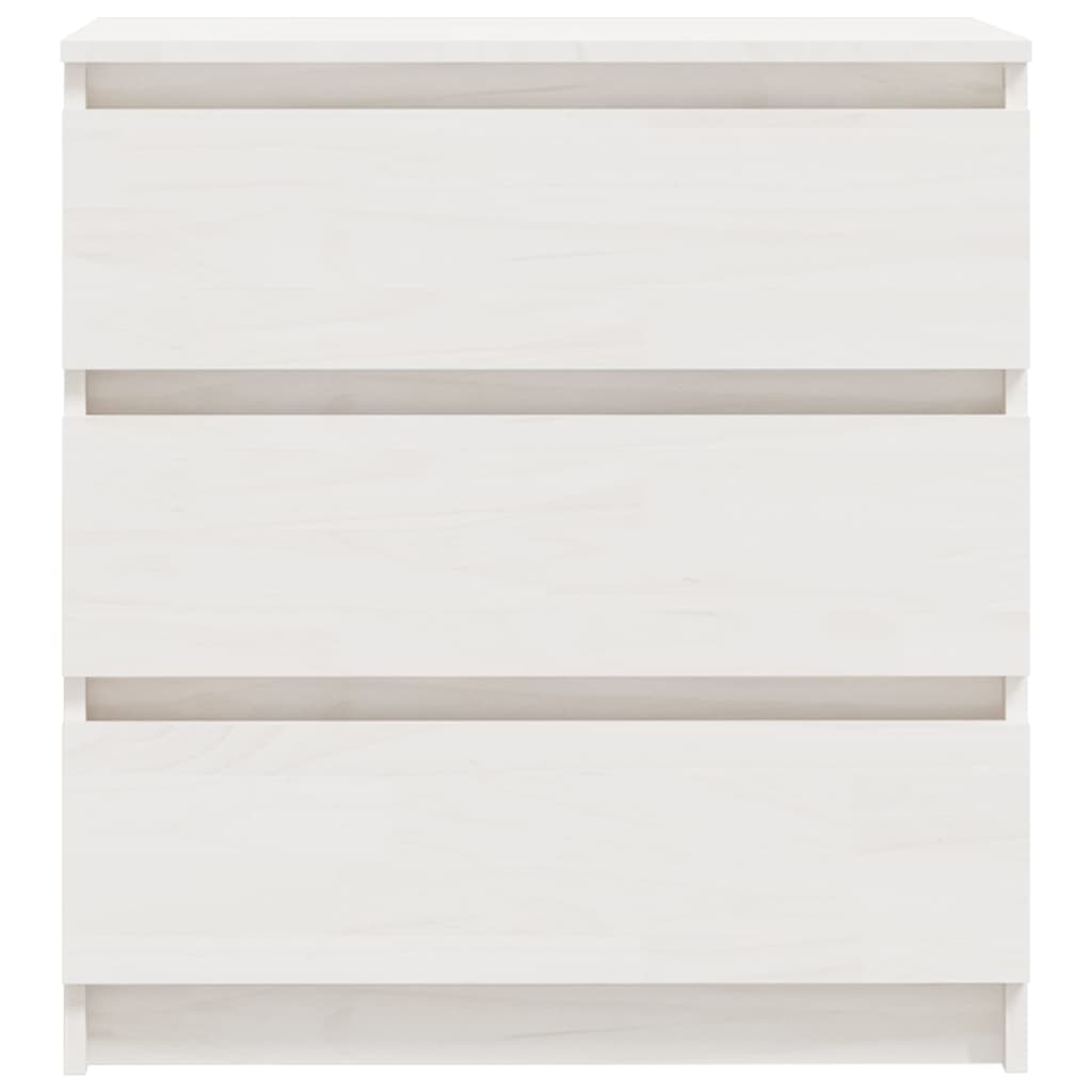 Table de chevet Blanc 60x36x64 cm Bois de pin massif - XIOS