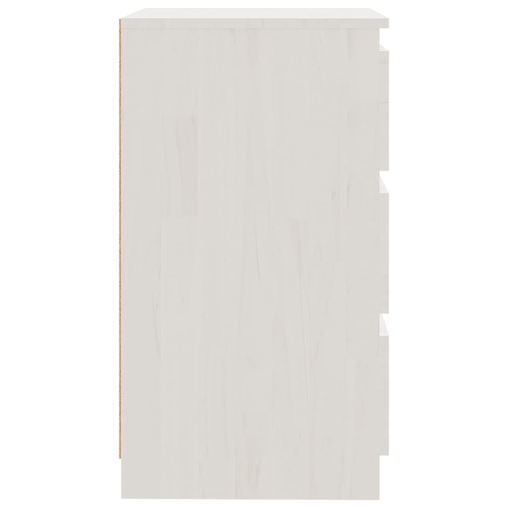 Table de chevet Blanc 60x36x64 cm Bois de pin massif - XIOS