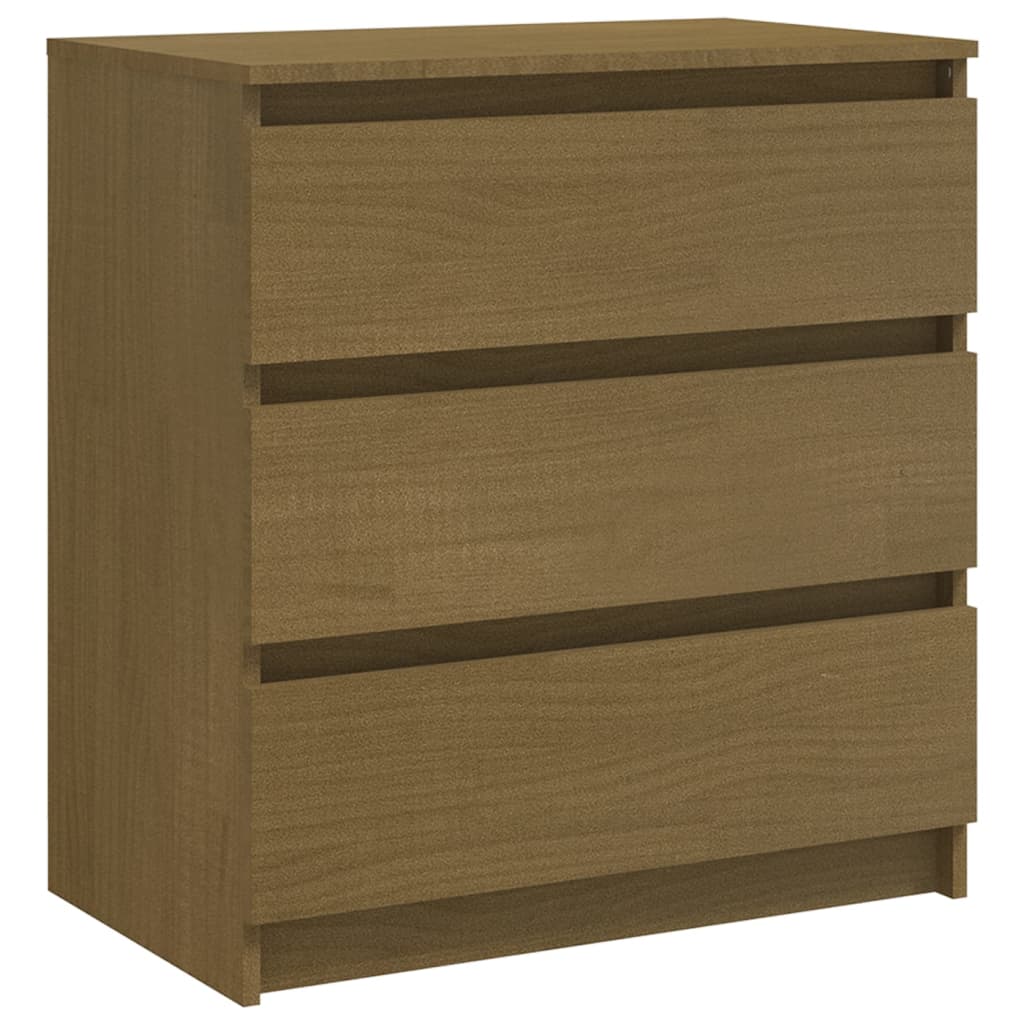 Table de chevet Marron miel 60x36x64 cm Bois de pin massif - XIOS