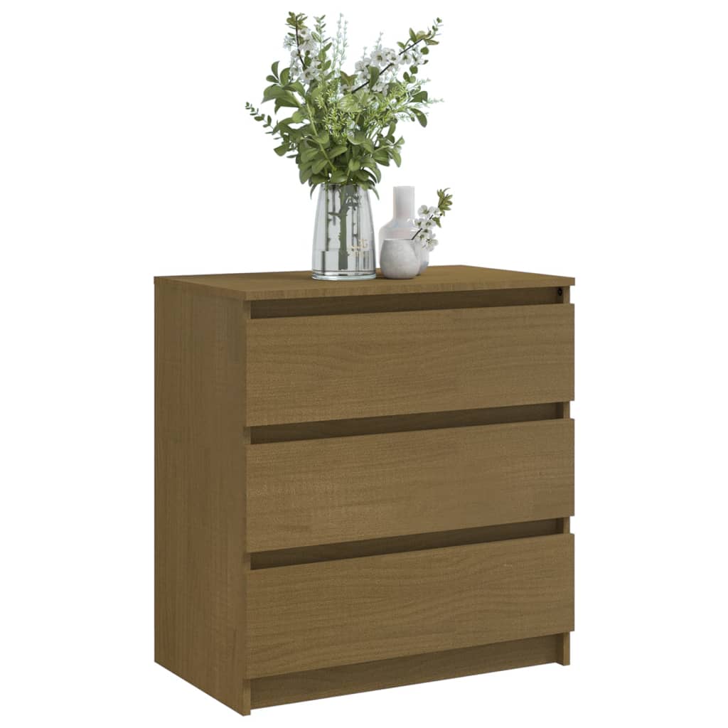 Table de chevet Marron miel 60x36x64 cm Bois de pin massif - XIOS