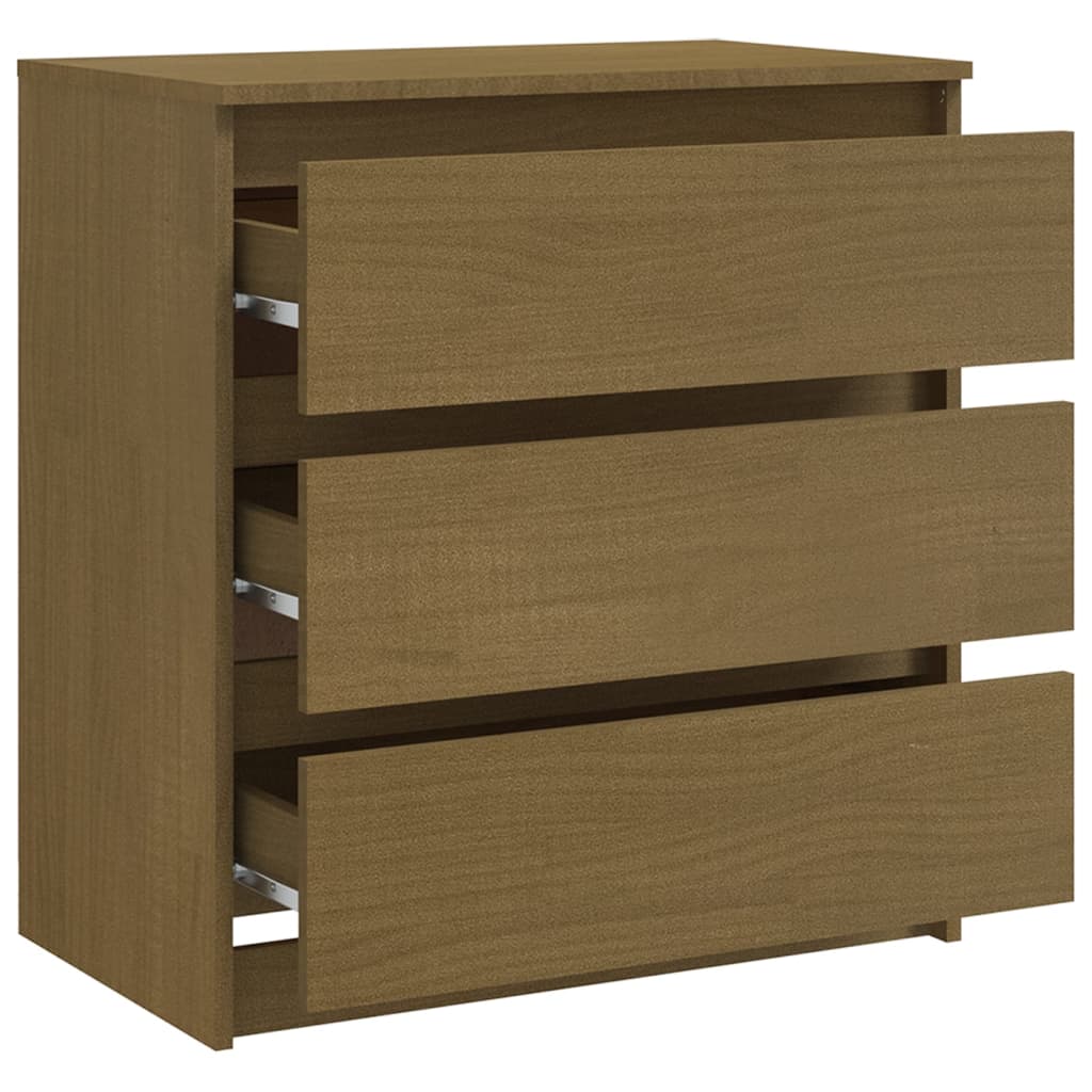 Table de chevet Marron miel 60x36x64 cm Bois de pin massif - XIOS