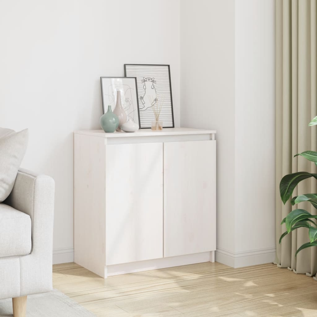 Armoire latérale blanc 60x36x65 cm bois de pin massif - XIOS
