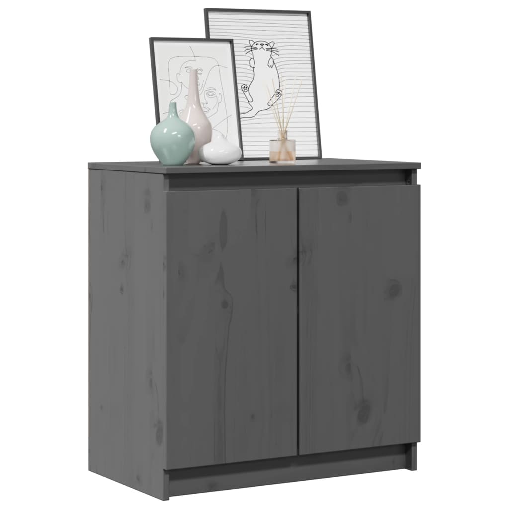 Armoire latérale gris 60x36x65 cm bois de pin massif - XIOS