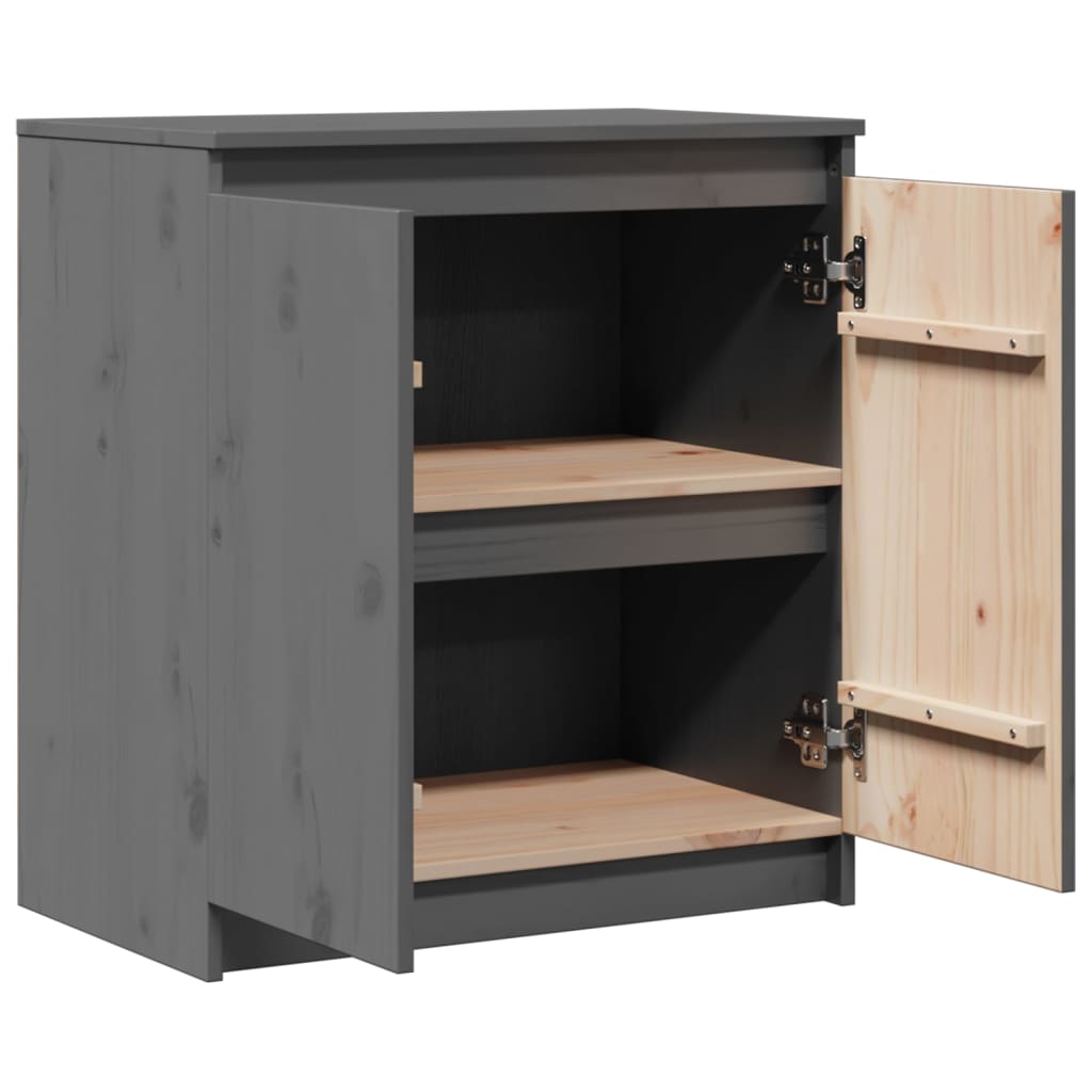 Armoire latérale gris 60x36x65 cm bois de pin massif - XIOS
