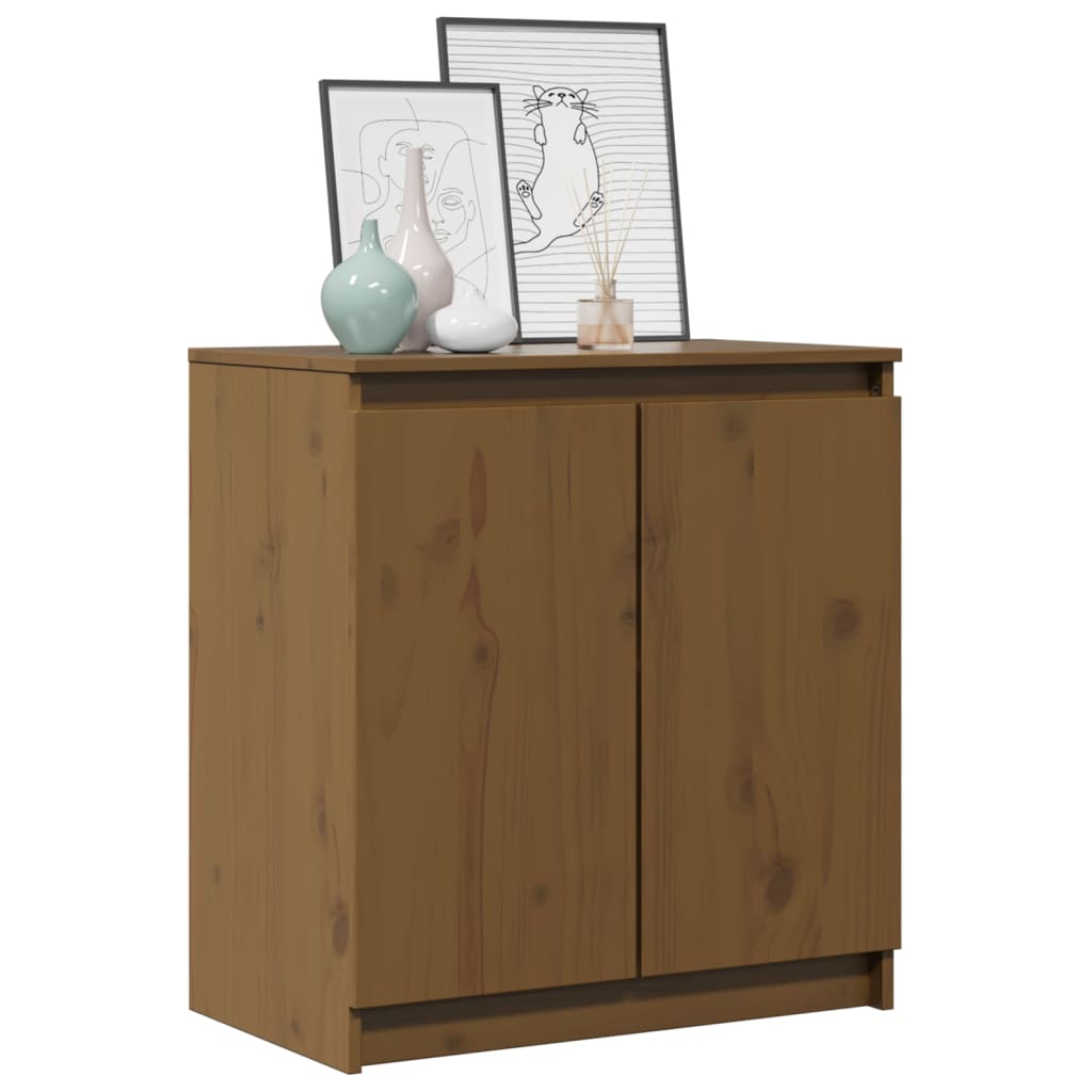 Armoire latérale marron miel 60x36x65 cm bois de pin massif - XIOS