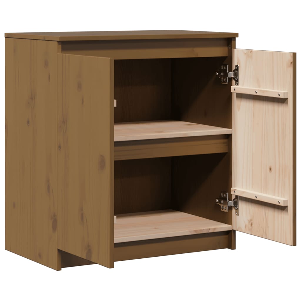 Armoire latérale marron miel 60x36x65 cm bois de pin massif - XIOS