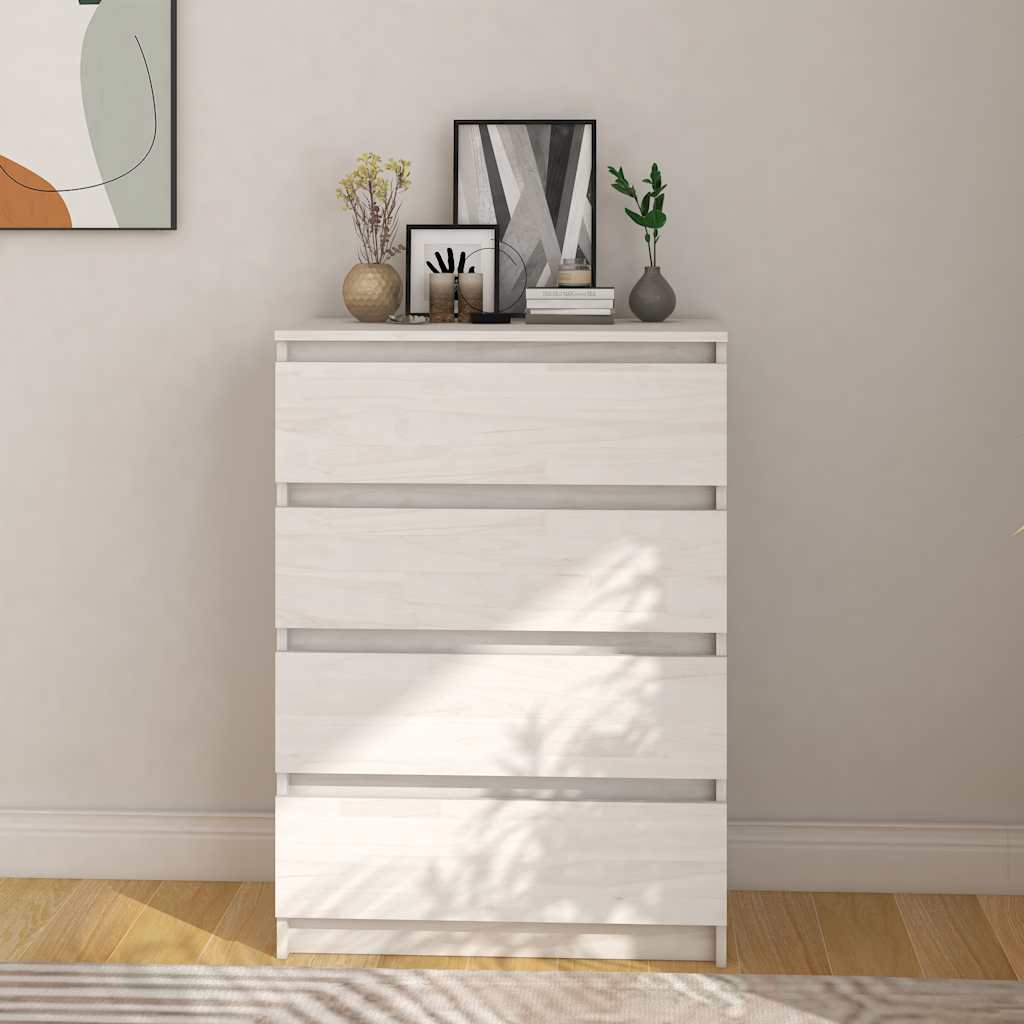 Armoire d'appoint Blanc 60x36x84 cm Bois de pin massif - XIOS