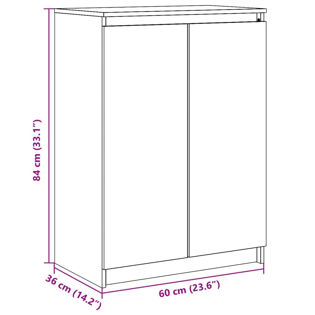 Buffet Blanc 60x36x84 cm Bois de pin massif - XIOS