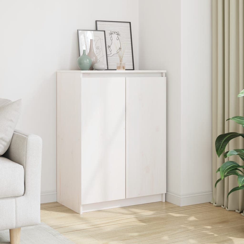 Buffet Blanc 60x36x84 cm Bois de pin massif - XIOS