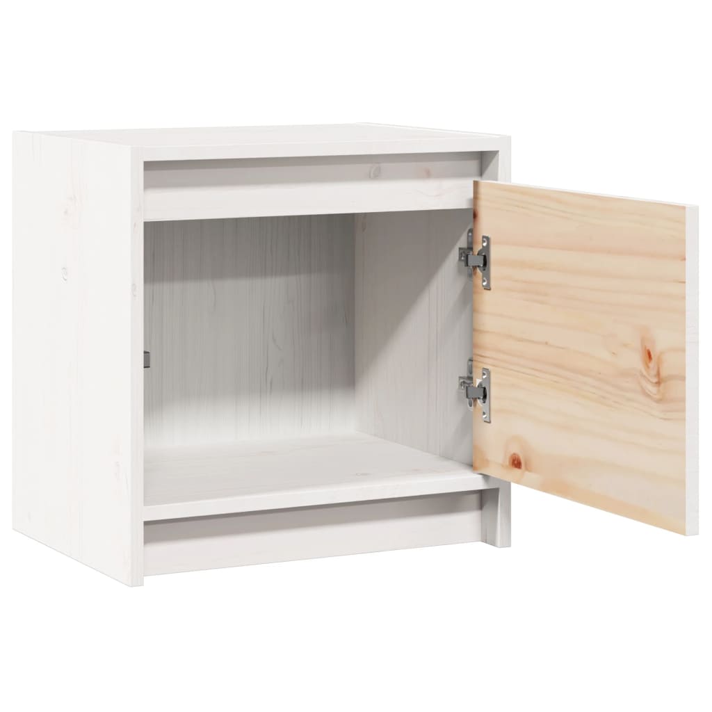 Tables de chevet 2 pcs Blanc 40x30,5x40 cm Bois de pin massif - XIOS