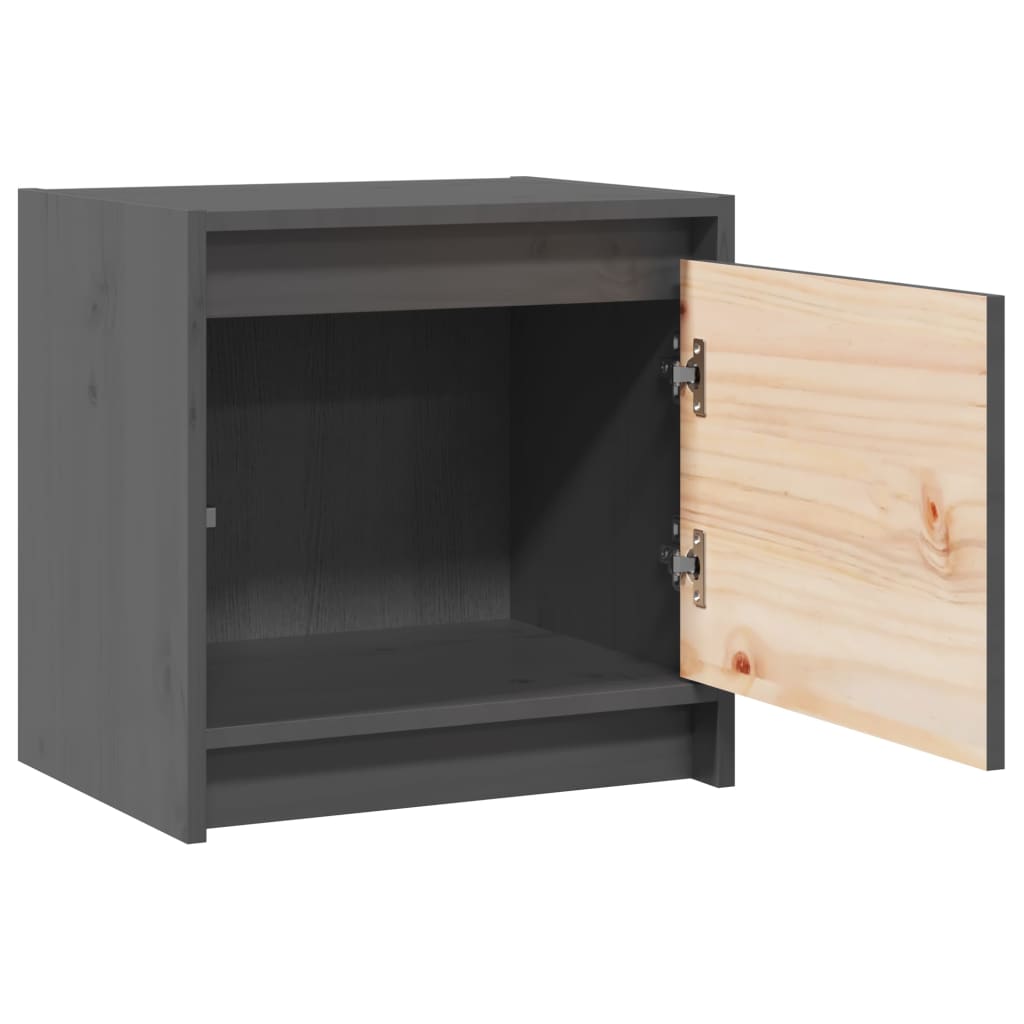 Tables de chevet 2 pcs Gris 40x30,5x40 cm Bois de pin massif - XIOS