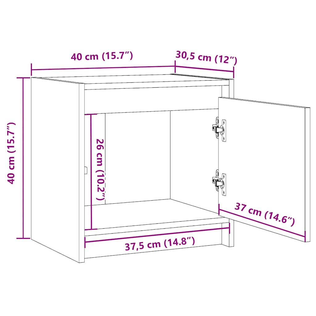 Tables de chevet 2 pcs Marron miel 40x30,5x40 cm Bois de pin - XIOS