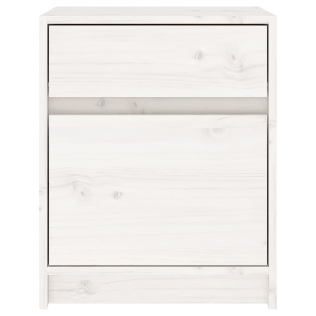 Table de chevet Blanc 40x31x50 cm Bois de pin massif - XIOS