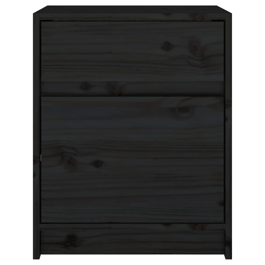Tables de chevet 2 pcs Noir 40x31x50 cm Bois de pin massif - XIOS