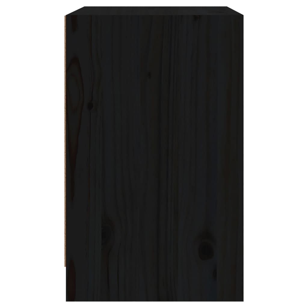 Tables de chevet 2 pcs Noir 40x31x50 cm Bois de pin massif - XIOS