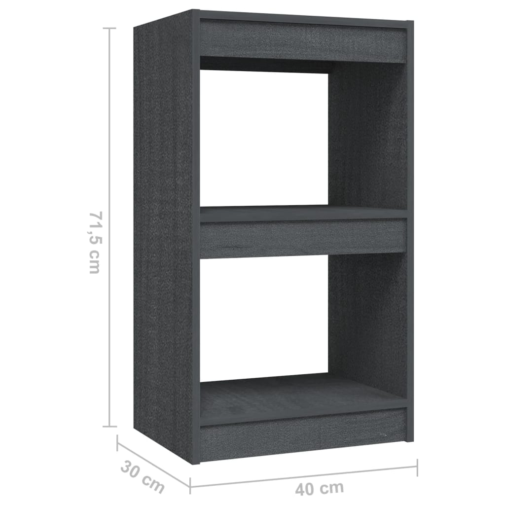 Bibliothèque Gris 40x30x71,5 cm Bois de pin massif - XIOS