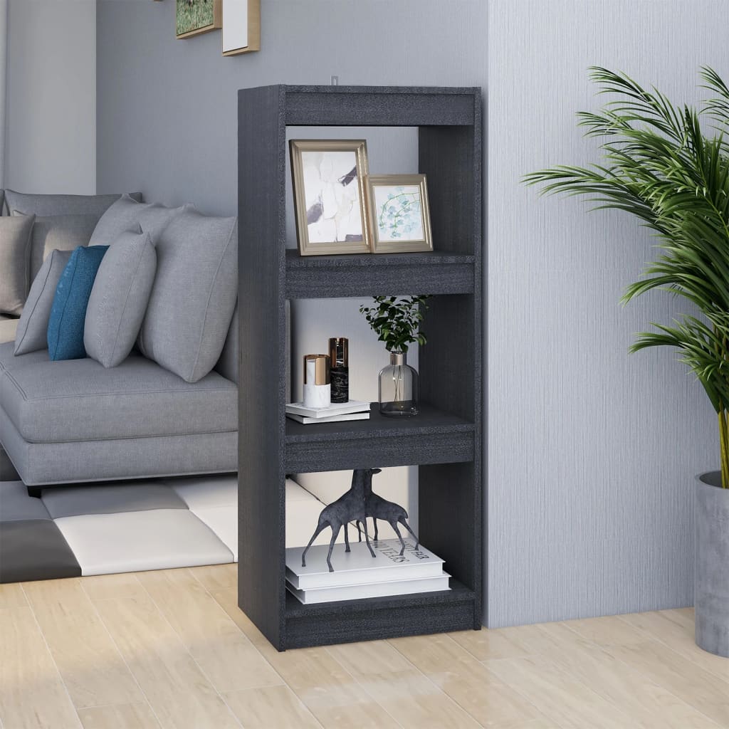 Bibliothèque/Séparateur de pièce Gris 40x30x103,5 cm Pin massif - XIOS