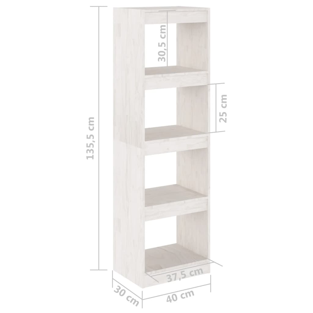 Bibliothèque/Séparateur de pièce Blanc 40x30x135,5cm Pin massif - XIOS