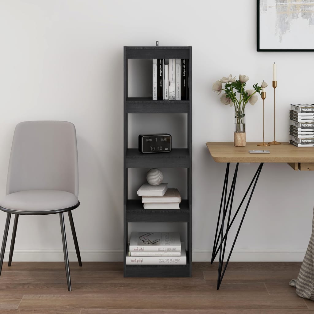 Bibliothèque/Séparateur de pièce Gris 40x30x135,5 cm Pin massif - XIOS