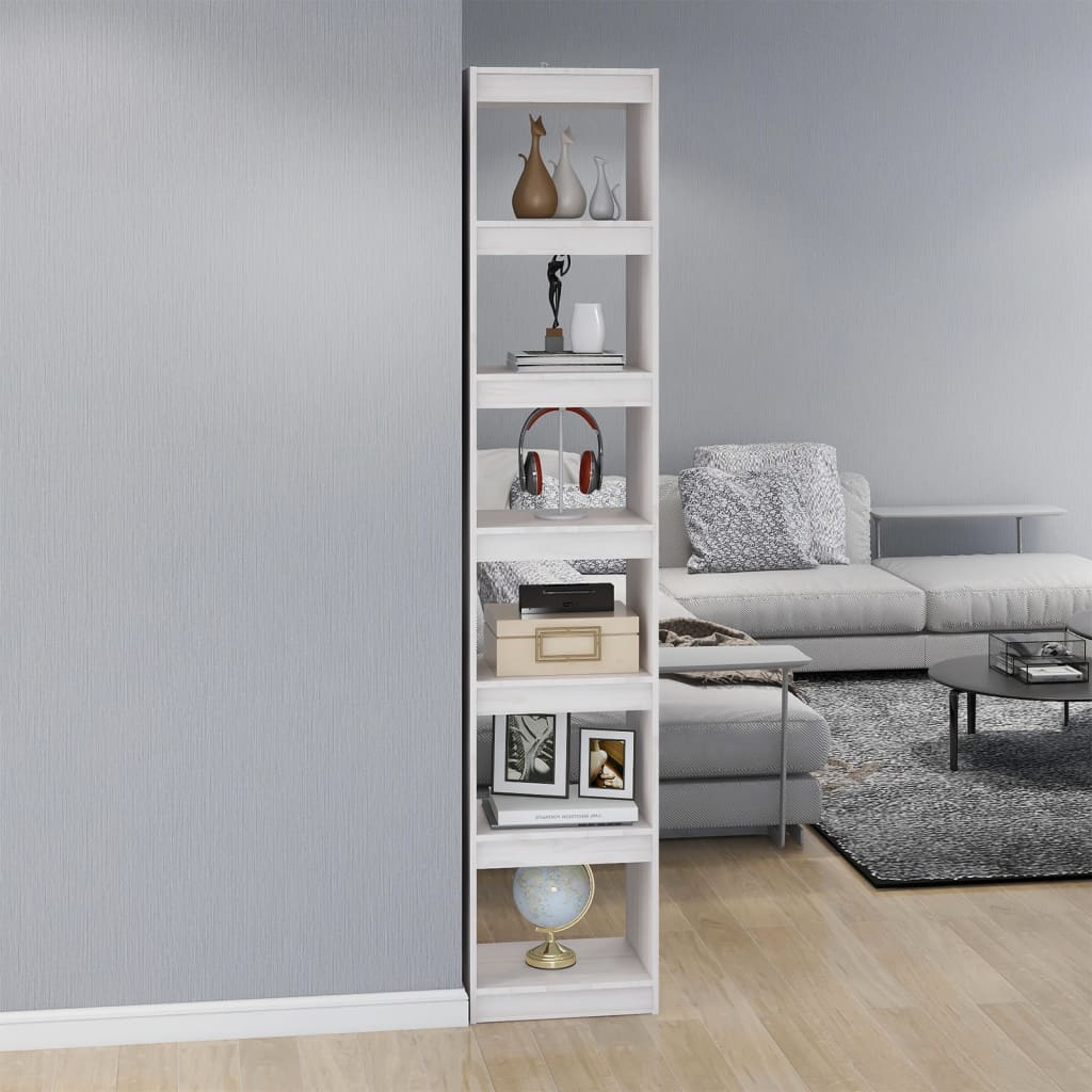 Bibliothèque/Séparateur de pièce Blanc 40x30x199 cm Pin massif - XIOS