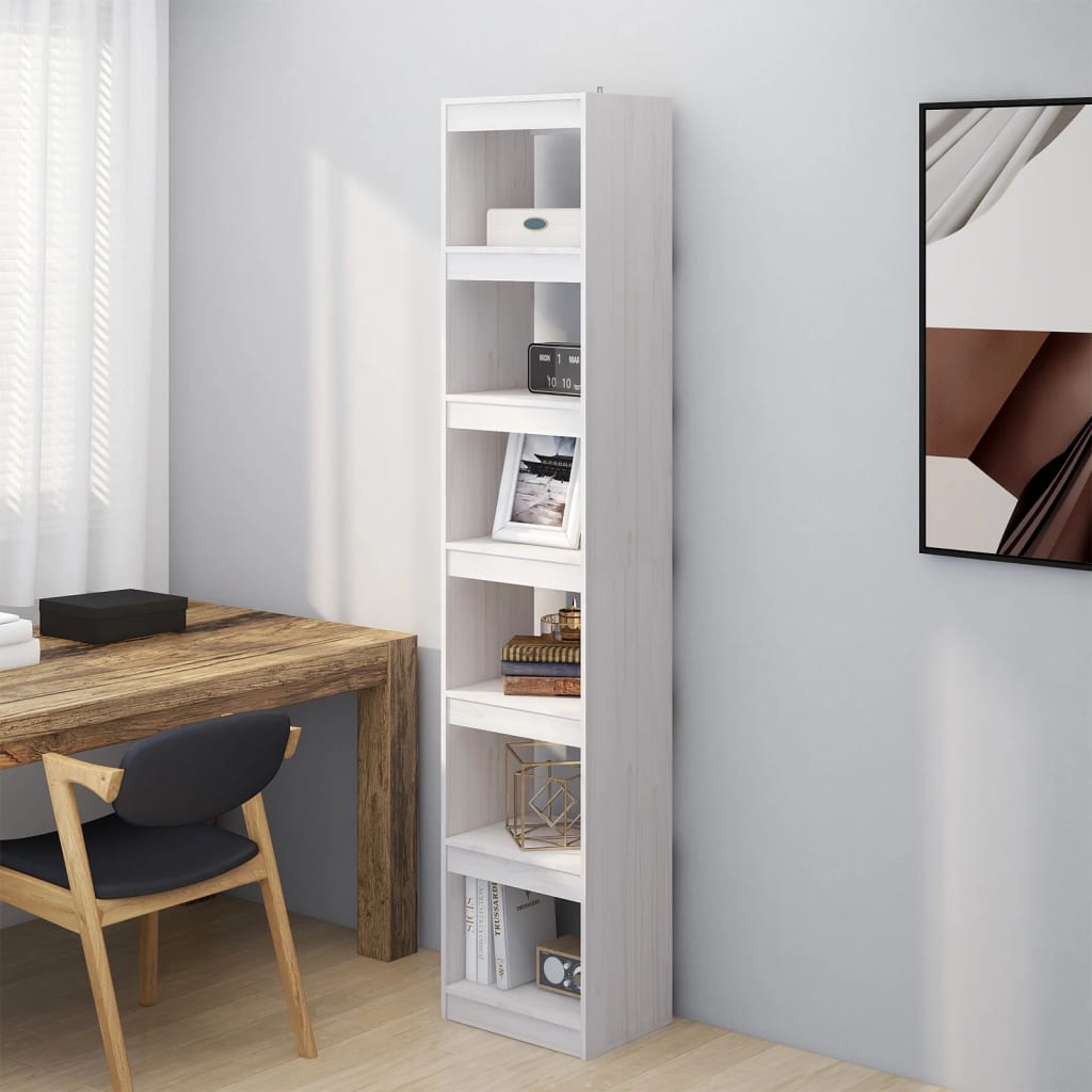 Bibliothèque/Séparateur de pièce Blanc 40x30x199 cm Pin massif - XIOS