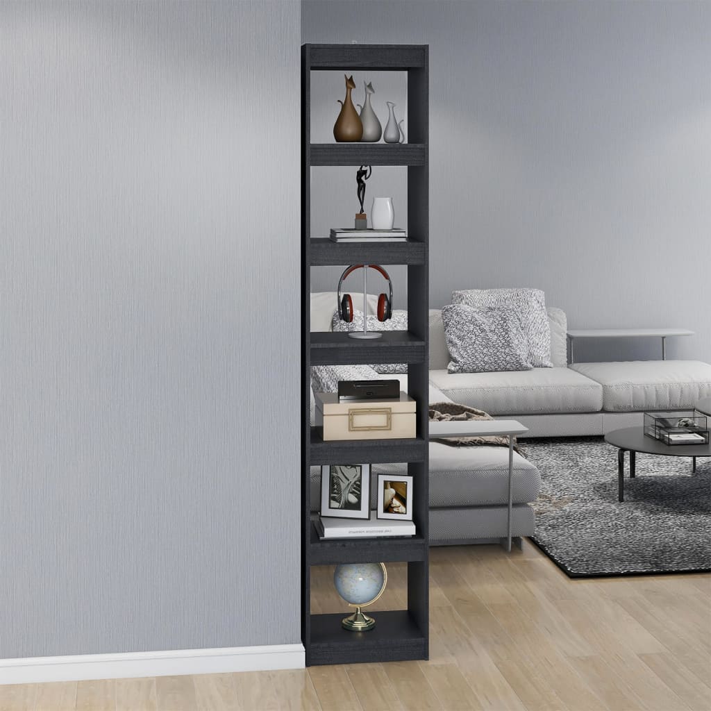 Bibliothèque/Séparateur de pièce Gris 40x30x199 cm Pin massif - XIOS