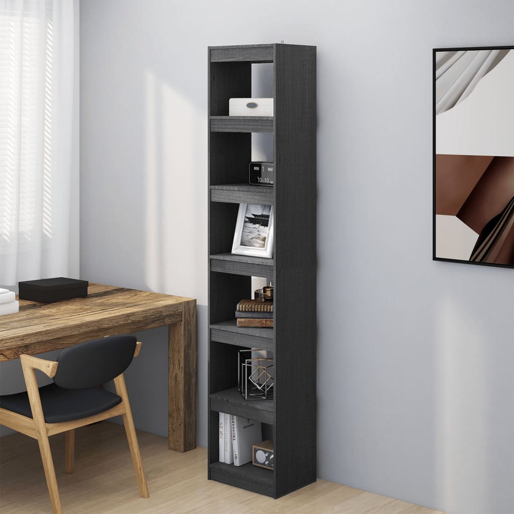 Bibliothèque/Séparateur de pièce Gris 40x30x199 cm Pin massif - XIOS