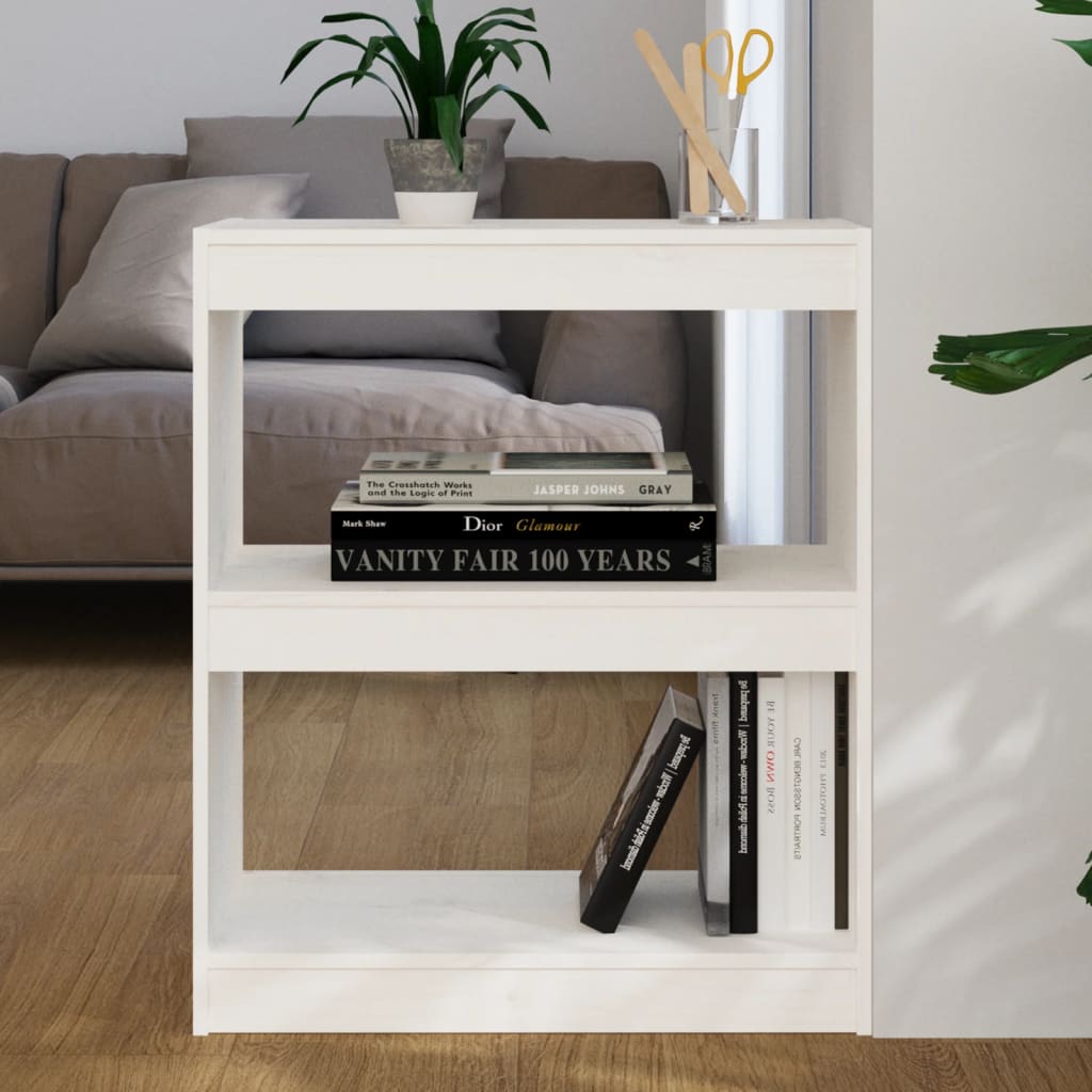 Bibliothèque/Séparateur de pièce Blanc 60x30x71,5 cm Pin massif - XIOS