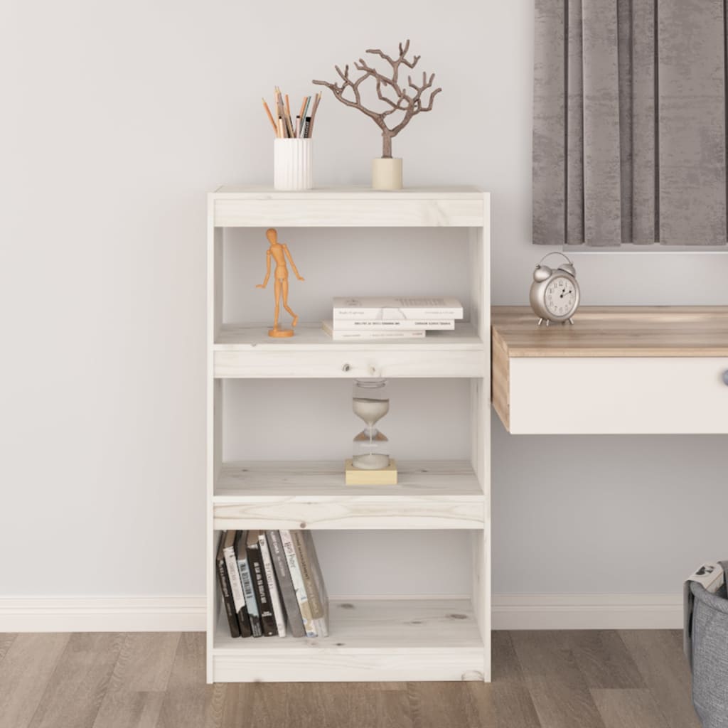 Bibliothèque/Séparateur de pièce Blanc 60x30x103,5cm pin massif - XIOS
