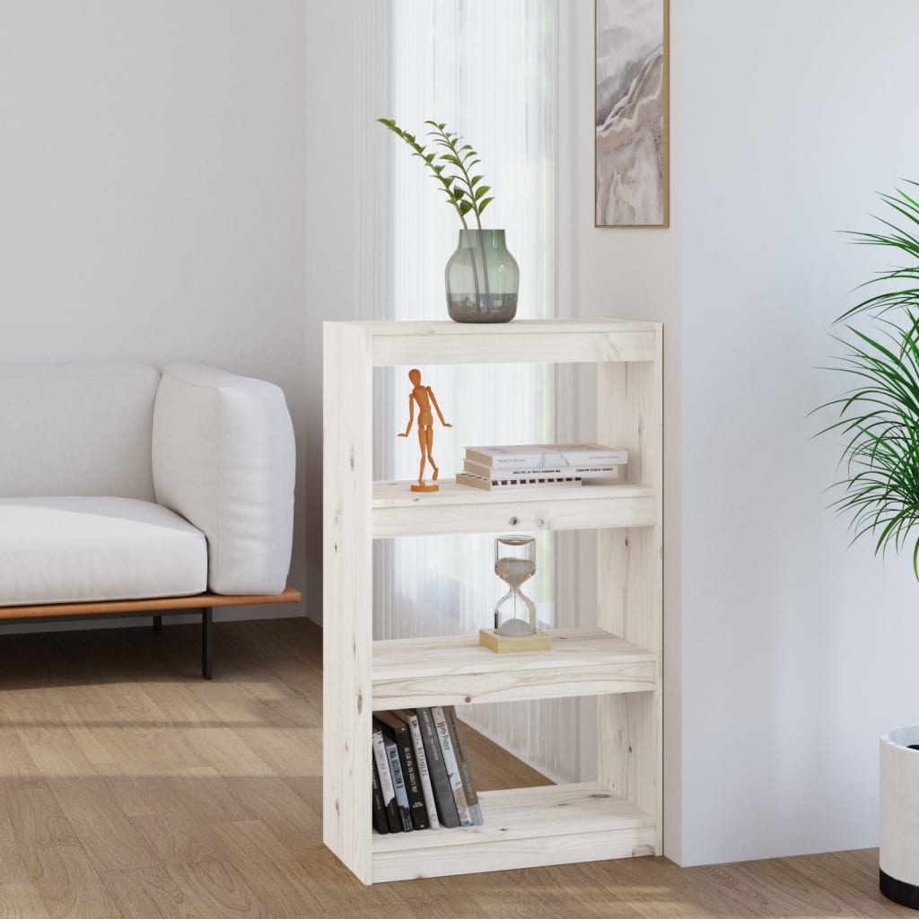 Bibliothèque/Séparateur de pièce Blanc 60x30x103,5cm pin massif - XIOS