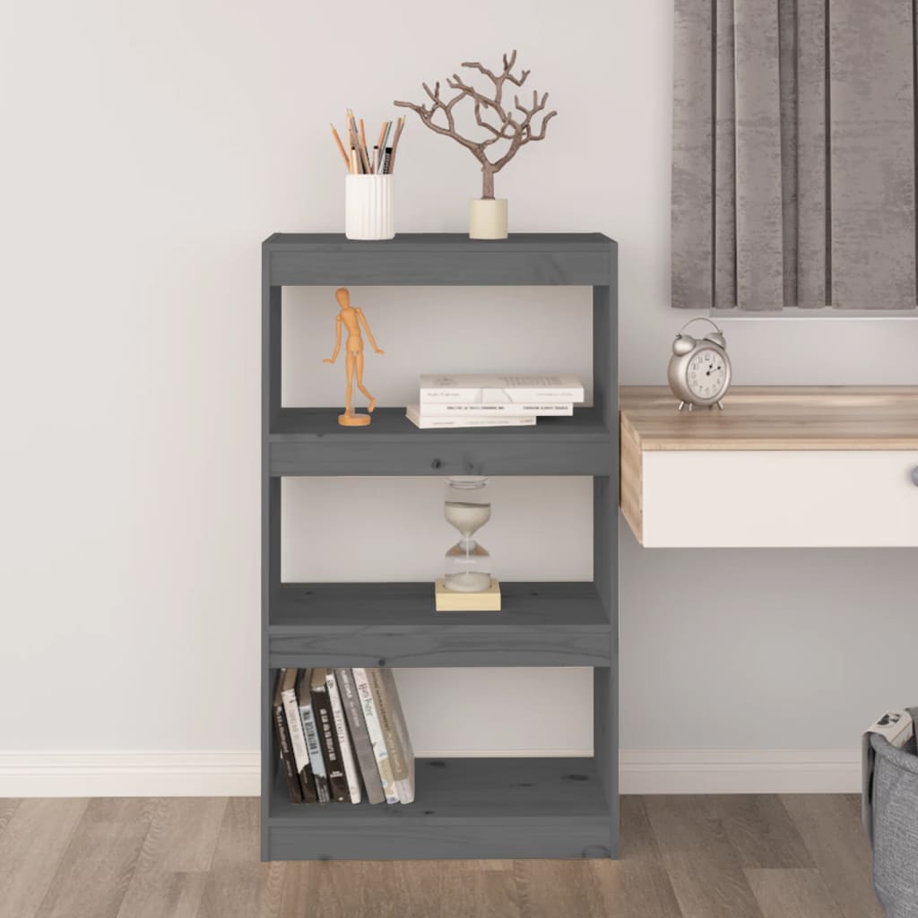 Bibliothèque/Séparateur de pièce Gris 60x30x103,5 cm Pin massif - XIOS