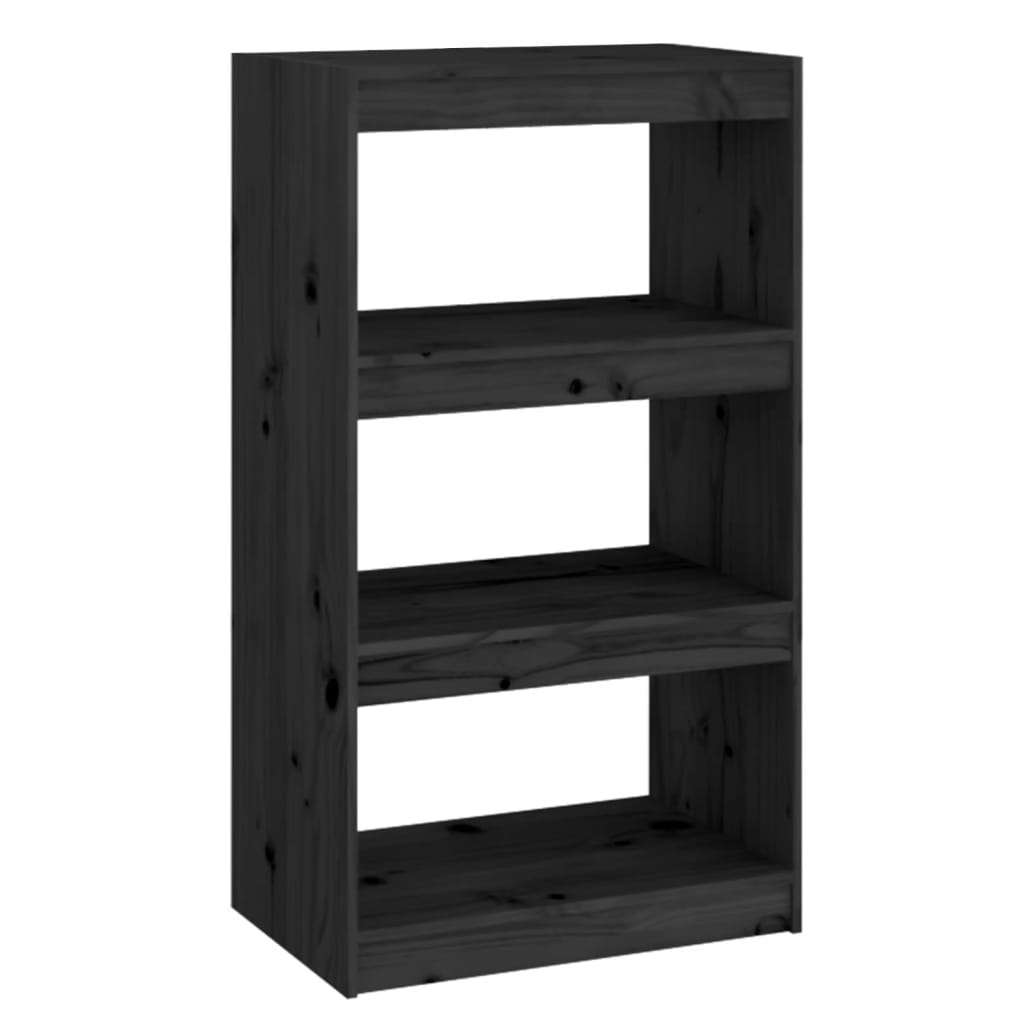 Bibliothèque/Séparateur de pièce Noir 60x30x103,5 cm Pin massif - XIOS
