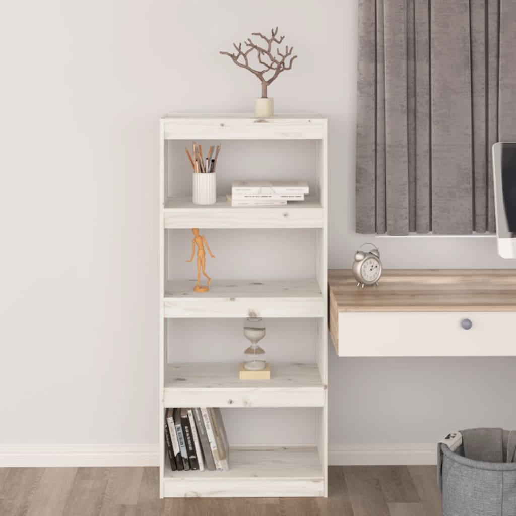 Bibliothèque/Séparateur de pièce Blanc 60x30x135,5cm Pin massif - XIOS