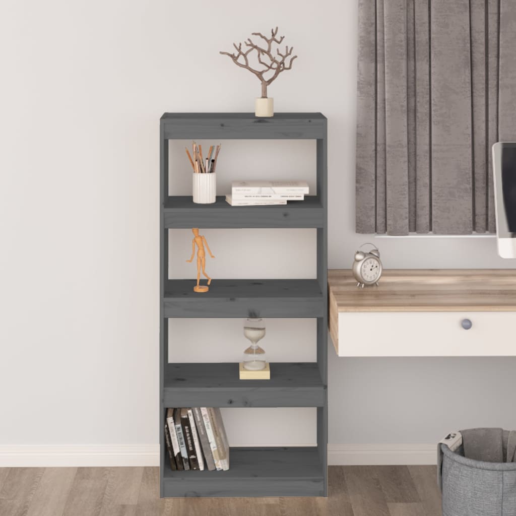 Bibliothèque/Séparateur de pièce Gris 60x30x135,5 cm Pin massif - XIOS
