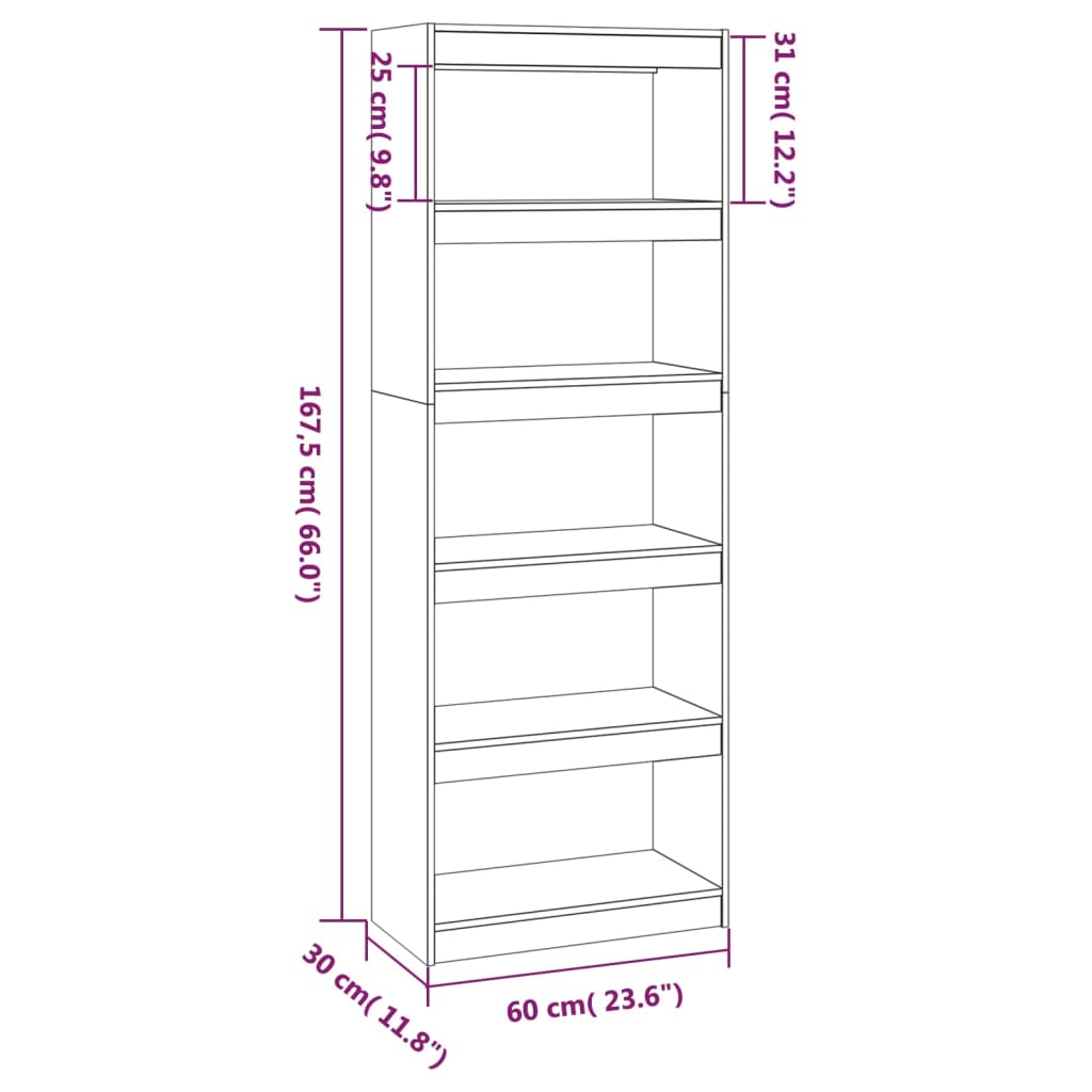 Bibliothèque/Séparateur de pièce 60x30x167,5 cm pin massif - XIOS