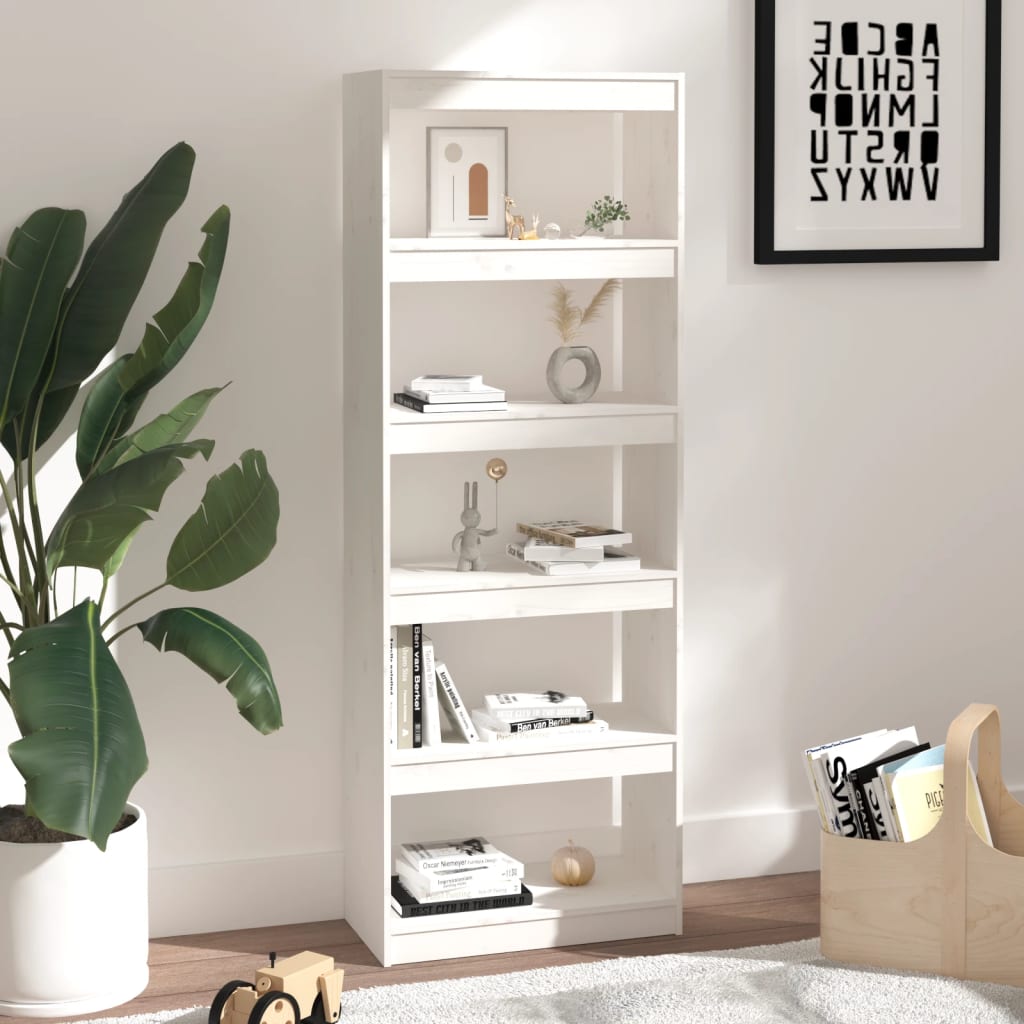 Bibliothèque/Séparateur de pièce Blanc 60x30x167,5cm Pin massif - XIOS