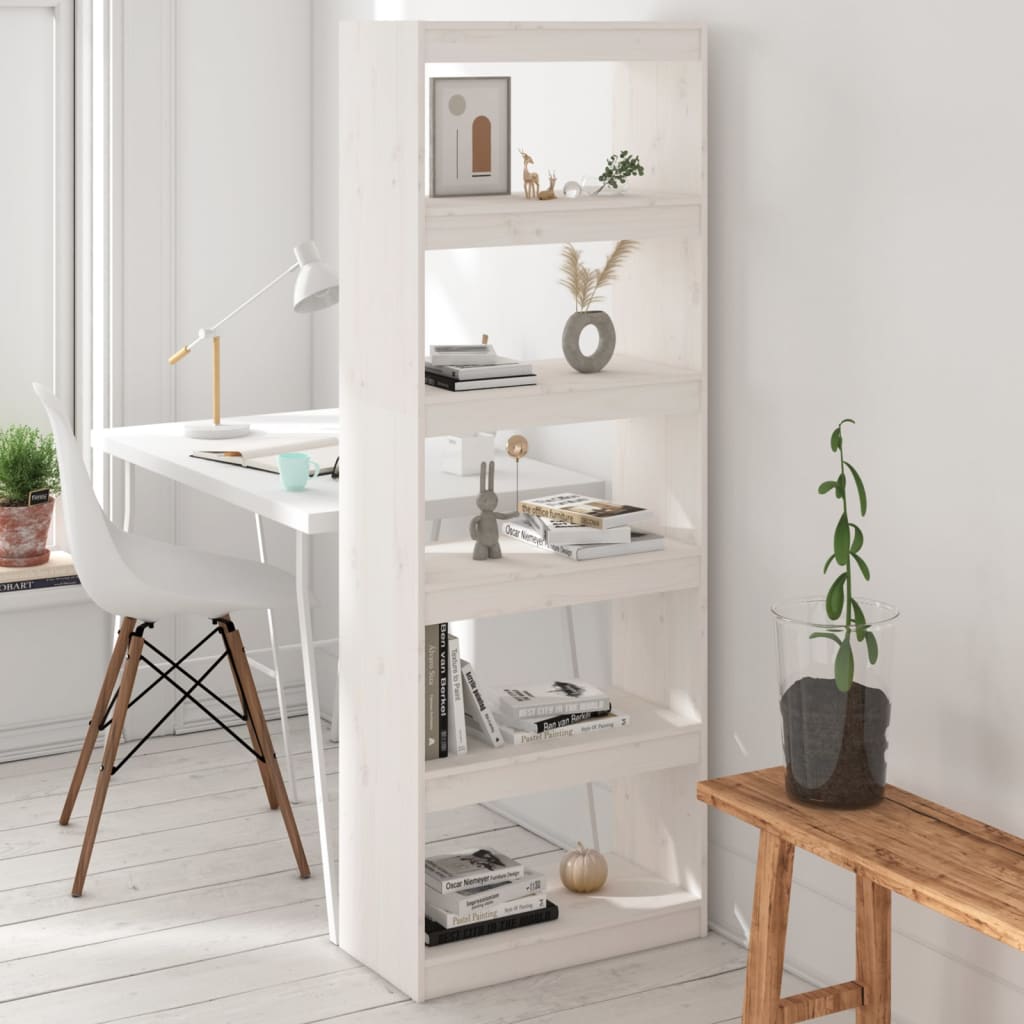 Bibliothèque/Séparateur de pièce Blanc 60x30x167,5cm Pin massif - XIOS