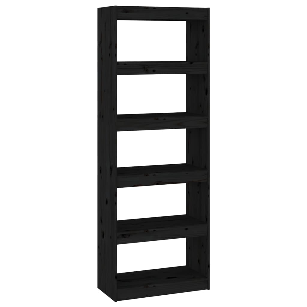 Bibliothèque/Séparateur de pièce Noir 60x30x167,5 cm Pin massif - XIOS