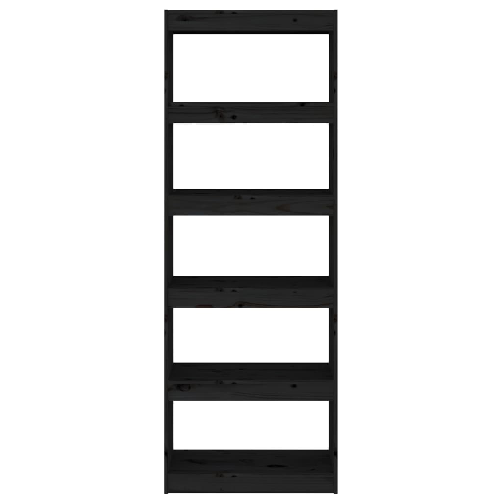 Bibliothèque/Séparateur de pièce Noir 60x30x167,5 cm Pin massif - XIOS