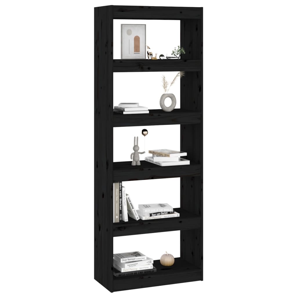 Bibliothèque/Séparateur de pièce Noir 60x30x167,5 cm Pin massif - XIOS