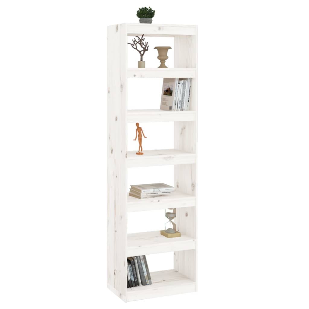 Bibliothèque/Séparateur de pièce Blanc 60x30x199,5cm Pin massif - XIOS