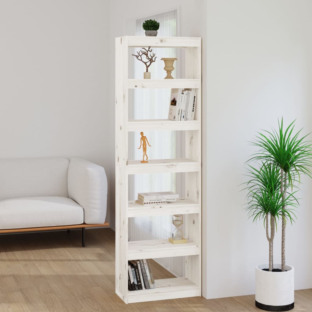 Bibliothèque/Séparateur de pièce Blanc 60x30x199,5cm Pin massif - XIOS