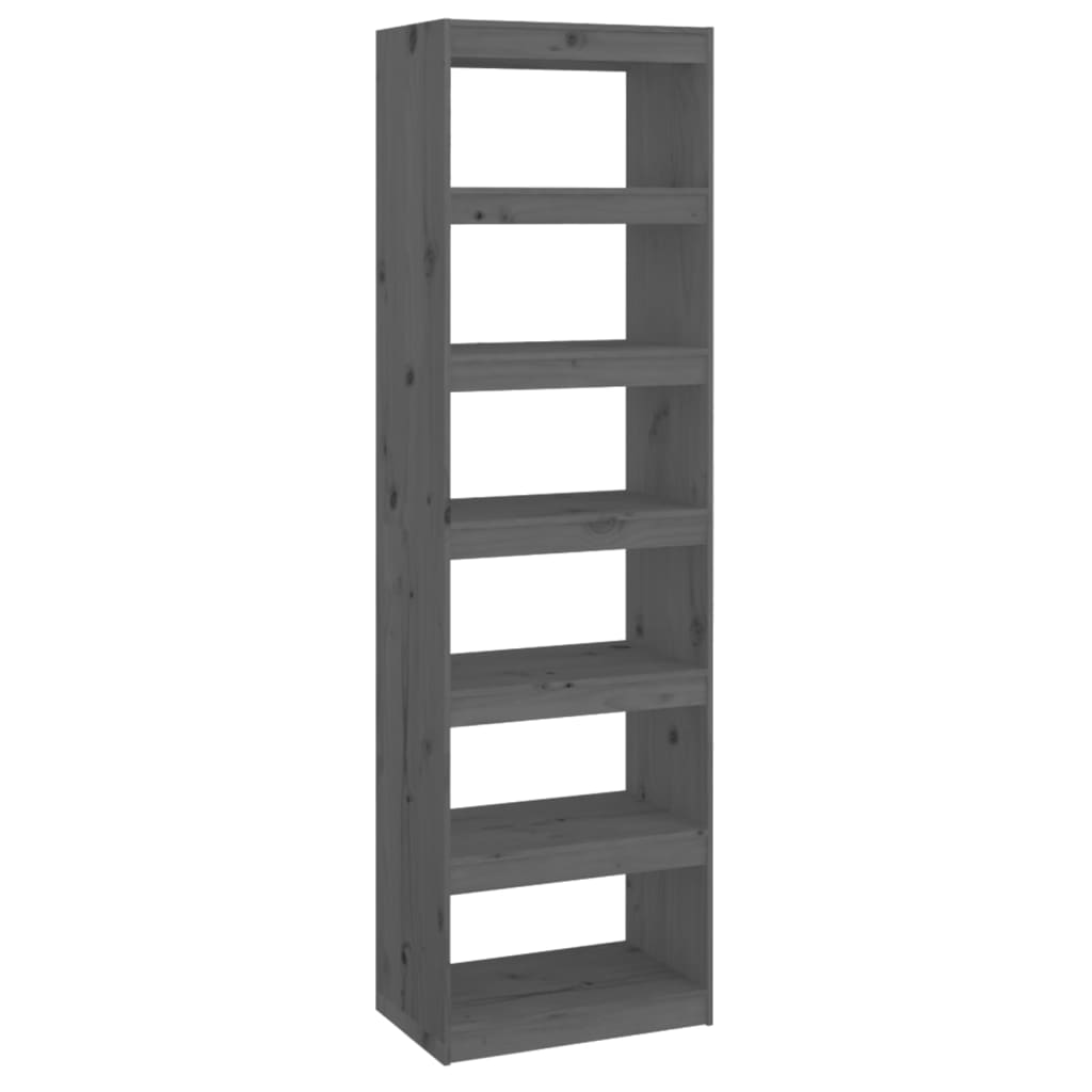 Bibliothèque/Séparateur de pièce Gris 60x30x199,5 cm Pin massif - XIOS