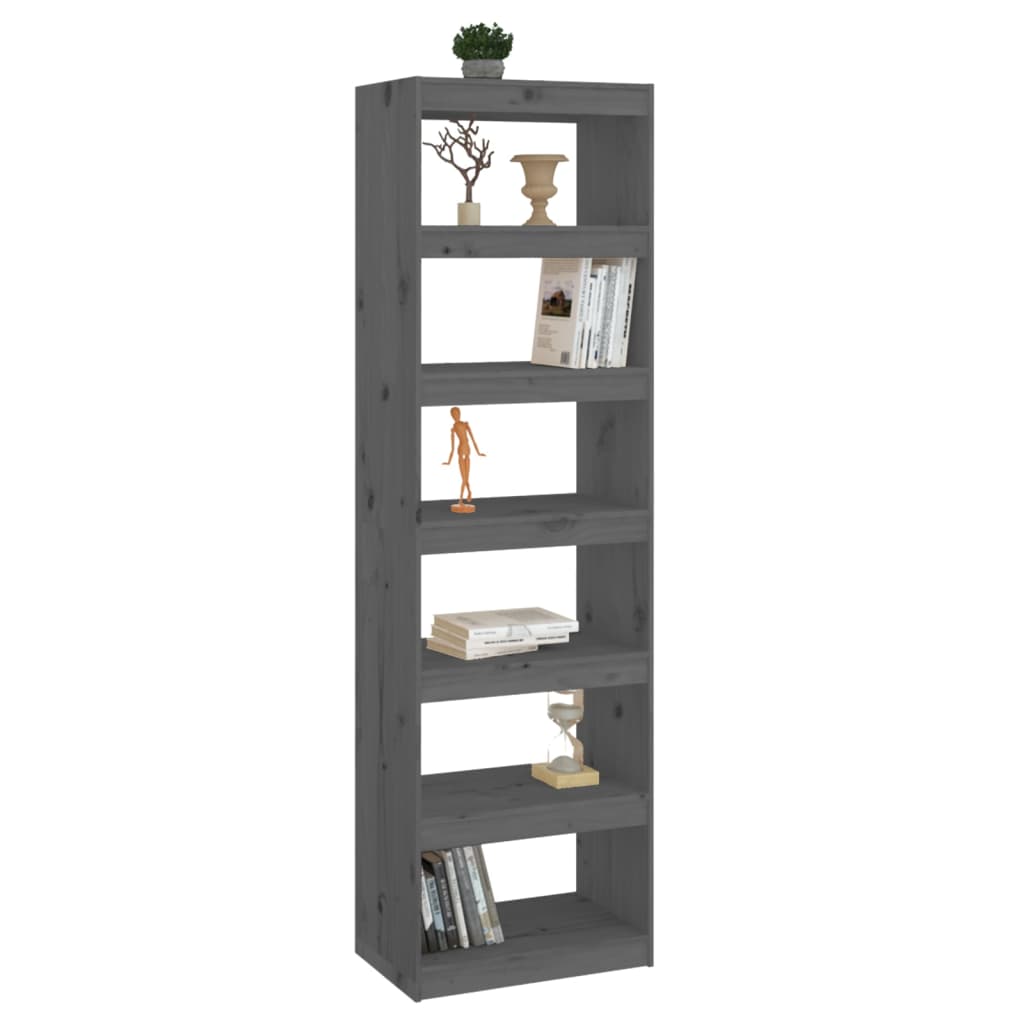 Bibliothèque/Séparateur de pièce Gris 60x30x199,5 cm Pin massif - XIOS