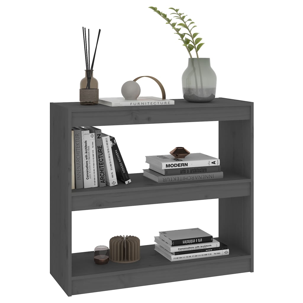 Bibliothèque/Séparateur de pièce Gris 80x30x71,5 cm Pin massif - XIOS