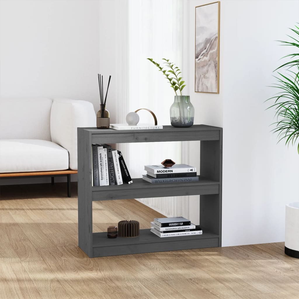 Bibliothèque/Séparateur de pièce Gris 80x30x71,5 cm Pin massif - XIOS