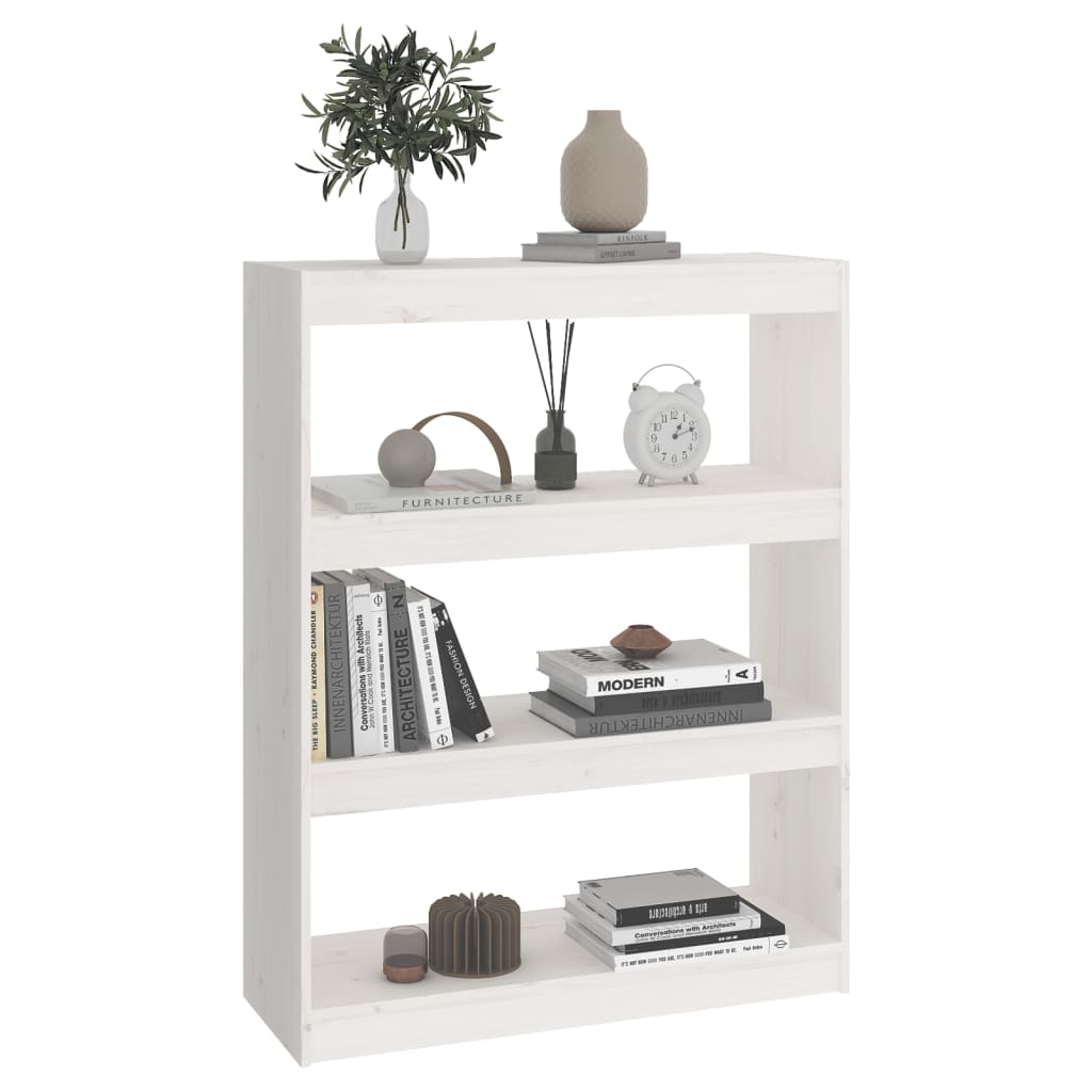 Bibliothèque/Séparateur de pièce Blanc 80x30x103,5cm Pin massif - XIOS