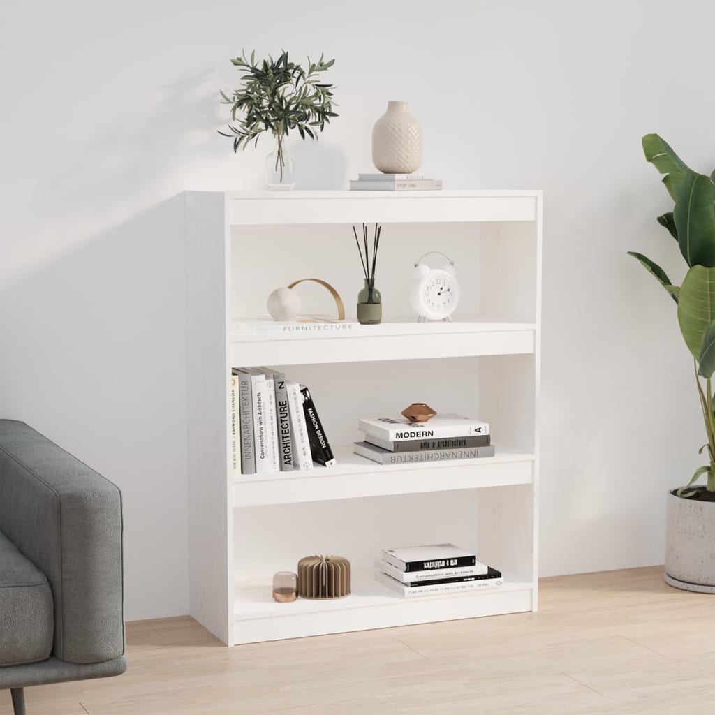 Bibliothèque/Séparateur de pièce Blanc 80x30x103,5cm Pin massif - XIOS