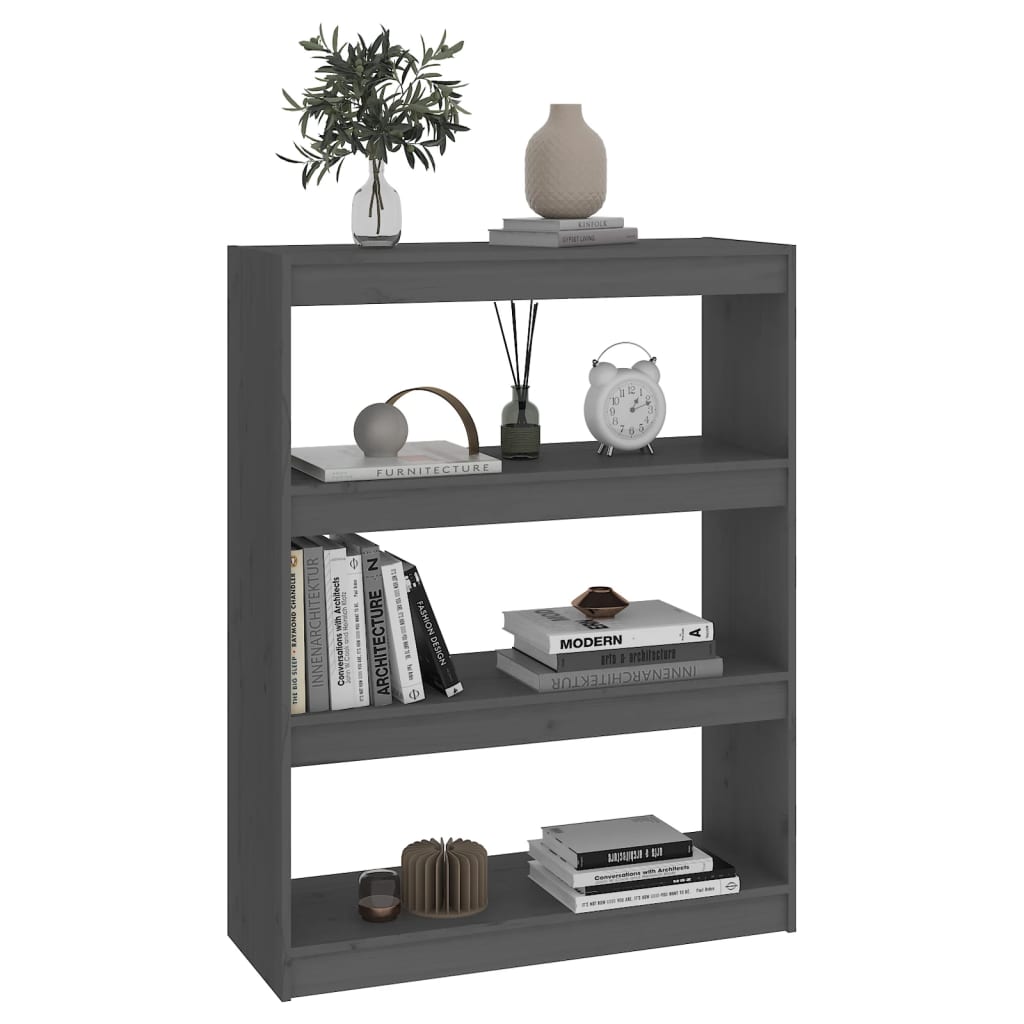 Bibliothèque/Séparateur de pièce Gris 80x30x103,5 cm Pin massif - XIOS