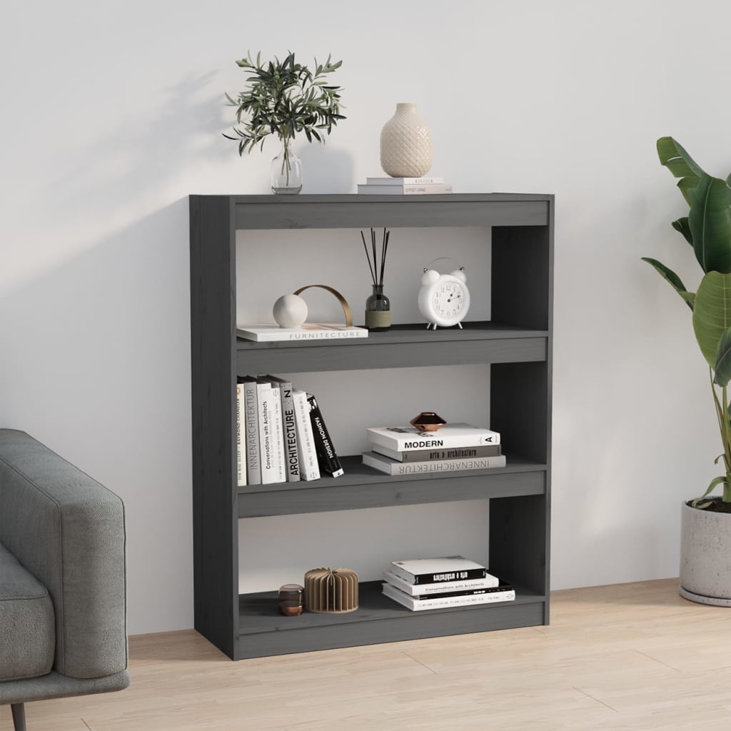 Bibliothèque/Séparateur de pièce Gris 80x30x103,5 cm Pin massif - XIOS